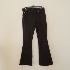 7 For All Mankind Black Flare Jeans Size 30